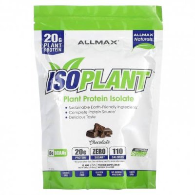 ALLMAX, ISOPLANT, изолят растительного протеина, со вкусом шоколада, 300 г (10,6 унции) / Растительные смеси | Аптека | V4.Ru: Маркетплейс