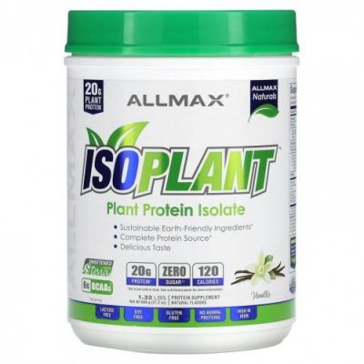 ALLMAX, ISOPLANT, изолят растительного белка, ваниль, 600 г (1,32 фунта) / Растительные смеси | Аптека | V4.Ru: Маркетплейс