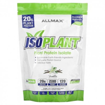 ALLMAX, ISOPLANT, изолят растительного протеина, со вкусом ванили, 300 г (10,6 унции) / Растительные смеси | Аптека | V4.Ru: Маркетплейс