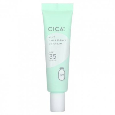 G9skin, Cica + UYU Essence UV Cream, УФ-крем, SPF 35 PA +++, мята`` 25 г / Корейские увлажняющие средства и кремы | Аптека | V4.Ru: Маркетплейс