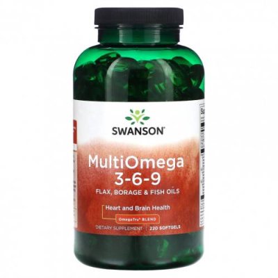 Swanson, Multi Omega 3-6-9`` 220 мягких таблеток / Незаменимые жирные кислоты, комбинации омега-3, -6 и -9 | Аптека | V4.Ru: Маркетплейс