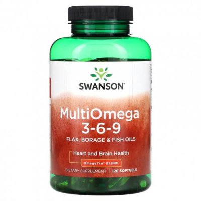 Swanson, MultiOmega 3-6-9`` 120 мягких таблеток / Незаменимые жирные кислоты, комбинации омега-3, -6 и -9 | Аптека | V4.Ru: Маркетплейс