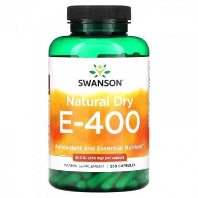 Swanson, Natural Dry E-400, 268 мг (400 МЕ), 250 капсул / Витамин Е | Аптека | V4.Ru: Маркетплейс