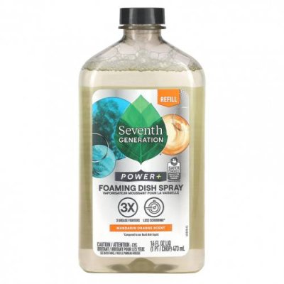 Seventh Generation, Power + Foaming Dish Spray, Refill, мандарин, 473 мл (16 жидк. Унций) / Посуда и столовые приборы | Аптека | V4.Ru: Маркетплейс