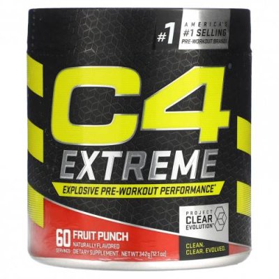 Cellucor, C4 Extreme, фруктовый пунш для повышения эффективности перед тренировкой, 342 г (12,1 унции) / Стимуляторы | Аптека | V4.Ru: Маркетплейс