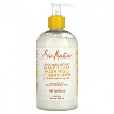 SheaMoisture, Make It Last Wash N 'Go, кондиционер для кудрявых волос, кокосовый крем, 384 мл (13 жидк. Унций) / Кондиционер | Аптека | V4.Ru: Маркетплейс