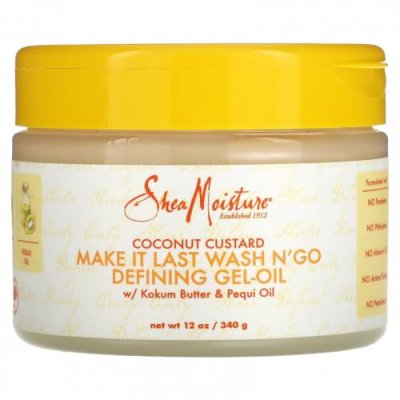 SheaMoisture, Make It Last Wash N'Go Defining, гель-масло, кокосовый крем, 340 г (12 унций) / Уход за волосами и кожей головы | Аптека | V4.Ru: Маркетплейс