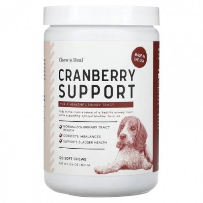 Chew + Heal, Cranberry Support, для собак, 120 жевательных таблеток, 360 г (12,6 унции) / Витамины и минералы для питомцев | Аптека | V4.Ru: Маркетплейс