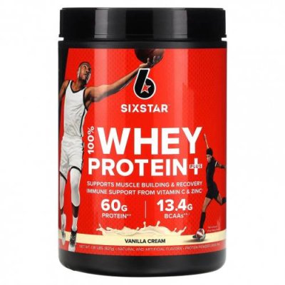 SIXSTAR, 100% Whey Protein Plus, ванильный крем, 821 г (1,81 фунта) / Сывороточные белковые смеси | Аптека | V4.Ru: Маркетплейс