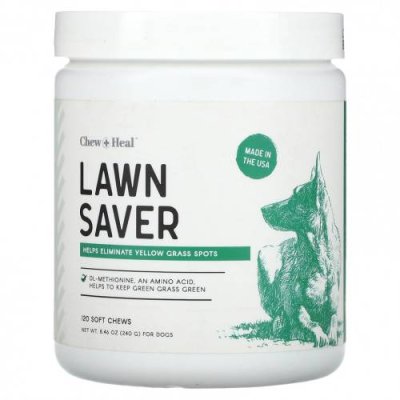 Chew + Heal, Lawn Saver, для собак, 120 жевательных таблеток, 240 г (8,46 унции) / Травы для питомцев | Аптека | V4.Ru: Маркетплейс