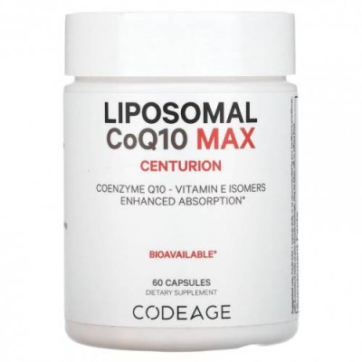 Codeage, Liposomal CoQ10 Max, центурион, 60 капсул / Коэнзим Q10 (CoQ10) | Аптека | V4.Ru: Маркетплейс