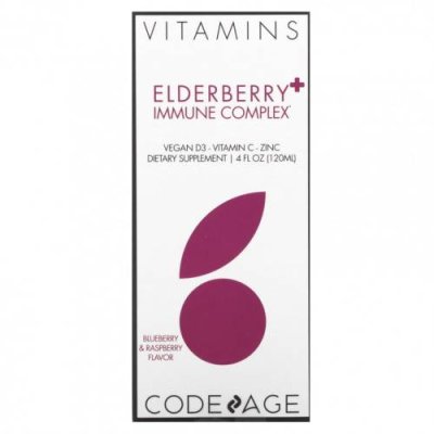 Codeage, Vitamins, бузина и иммунный комплекс, голубика и малина, 120 мл (4 жидк. Унции) / Бузина (Sambucus) | Аптека | V4.Ru: Маркетплейс