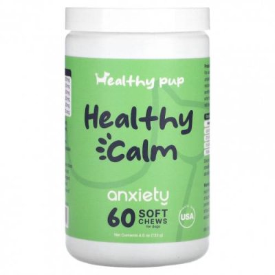 Healthy Pup, Healthy Calm, от беспокойства, для собак, 60 жевательных таблеток, 132 г (4,6 унции) / Витамины и минералы для питомцев | Аптека | V4.Ru: Маркетплейс