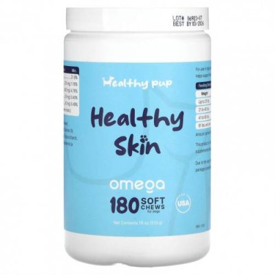 Healthy Pup, Healthy Skin, Omega, для собак, 180 жевательных таблеток, 513 г (18 унций) / Омега и масла для питомцев | Аптека | V4.Ru: Маркетплейс