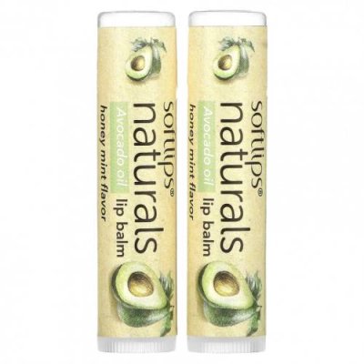 Softlips, Naturals, бальзам для губ, мед и мята, 2 палочки по 4,2 г (0,15 унции) / Бальзам для губ | Аптека | V4.Ru: Маркетплейс