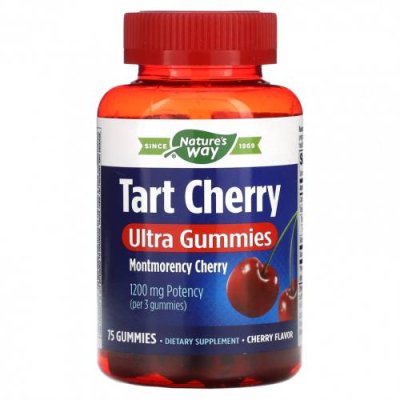 Nature's Way, Tart Cherry, Ultra Gummies, вишня, 400 мг, 75 жевательных таблеток / Вишня и черешня | Аптека | V4.Ru: Маркетплейс