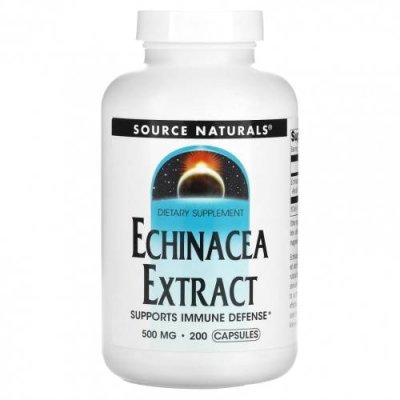 Source Naturals, Экстракт эхинацеи, 500 мг, 200 капсул / Эхинацея | Аптека | V4.Ru: Маркетплейс