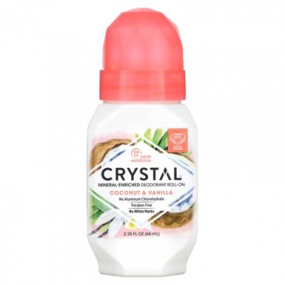 Crystal Body Deodorant, Шариковый дезодорант с минералами, с кокосом и ванилью, 66 мл (2,25 жидк. Унции) / Дезодоранты | Аптека | V4.Ru: Маркетплейс