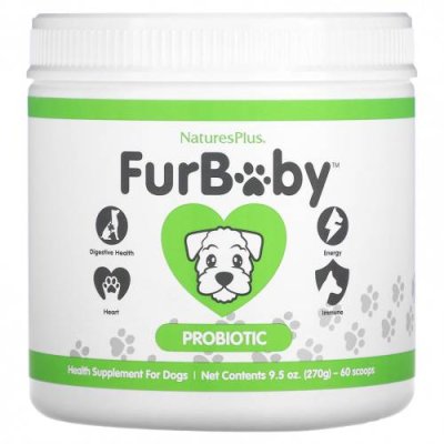 NaturesPlus, FurBaby, пробиотик для собак, 270 г (9,5 унции) / Пробиотики для питомцев | Аптека | V4.Ru: Маркетплейс