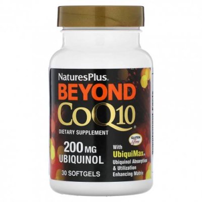 NaturesPlus, Beyond CoQ10, 200 мг, 30 мягких таблеток / Ubiquinol, CoQ10 | Аптека | V4.Ru: Маркетплейс