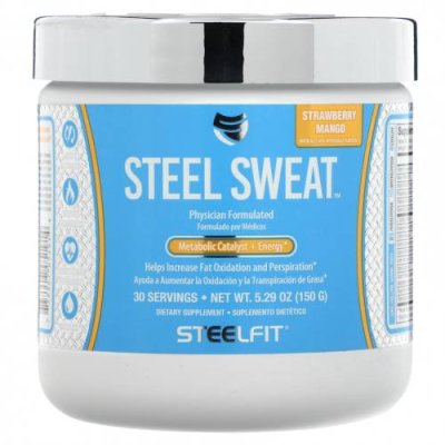 SteelFit, Steel Sweat, катализатор метаболизма + энергия, клубника и манго, 150 г (5,29 унции) / Диетические средства | Аптека | V4.Ru: Маркетплейс