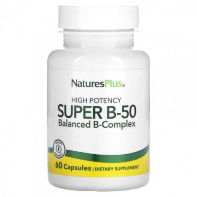 NaturesPlus, Super B-50 с высокой эффективностью, 60 капсул / Комплекс витаминов группы B | Аптека | V4.Ru: Маркетплейс