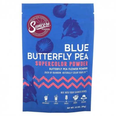 Suncore Foods, Blue Butterfly PEA, суперцветная пудра, 99 г (3,5 унции) / Пищевой краситель | Аптека | V4.Ru: Маркетплейс