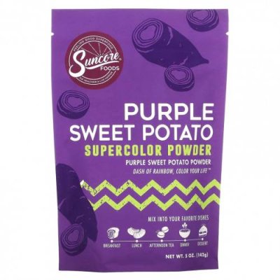 Suncore Foods, Purple Sweet Potato, суперцветный порошок, 142 г (5 унций) / Пищевой краситель | Аптека | V4.Ru: Маркетплейс