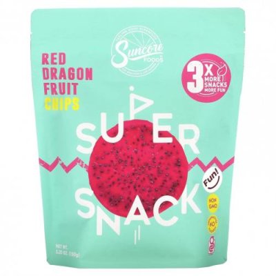 Suncore Foods, Super Snack, чипсы из фруктов красного дракона, 150 г (5,32 унции) / Фруктовые и овощные закуски | Аптека | V4.Ru: Маркетплейс