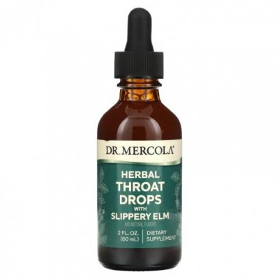 Dr. Mercola, Herbal Throat Drops with Slippery Elm, 2 fl oz (60 ml) / Препараты на основе трав | Аптека | V4.Ru: Маркетплейс