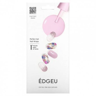 Edgeu, Perfect Gel Nail Wraps, ENT104, Pink Sun Catcher, набор из 16 полосок / Лаки и дизайны для ногтей | Аптека | V4.Ru: Маркетплейс