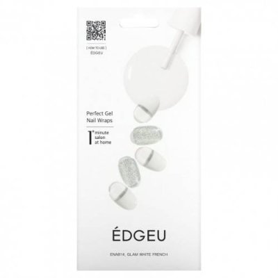 Edgeu, Perfect Gel Nail Wraps, ENT814, белый лак для ногтей, набор из 16 полосок / Лаки и дизайны для ногтей | Аптека | V4.Ru: Маркетплейс