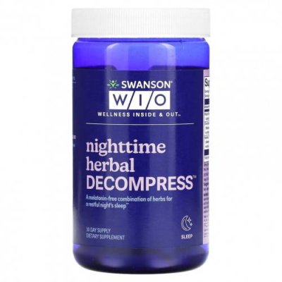 Swanson WIO, Nighttime Herbal Decompress, 30 капсул / Снотворные | Аптека | V4.Ru: Маркетплейс