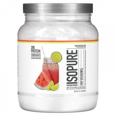 Isopure, Infusions, протеиновый порошок, арбуз и лайм, 400 г (14,1 унции) / Изолят сывороточного протеина | Аптека | V4.Ru: Маркетплейс