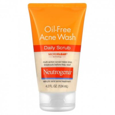 Neutrogena, Oil-Fresh Acne Wash, ежедневный скраб, 124 мл (4,2 жидк. Унции) / Очищающие средства для лица | Аптека | V4.Ru: Маркетплейс