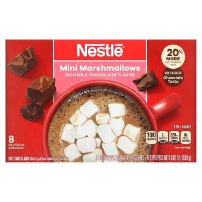 Nestle Hot Cocoa Mix, Зефир, насыщенный молочный шоколад, 8 конвертов / Горячий шоколад и какао | Аптека | V4.Ru: Маркетплейс