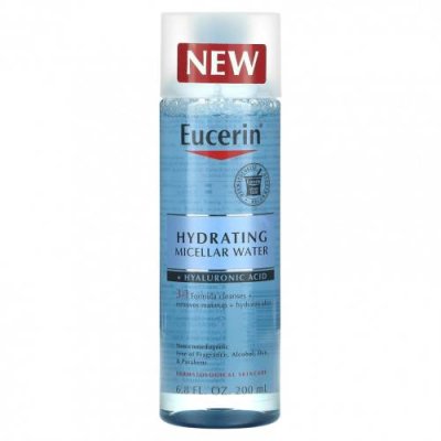 Eucerin, Hydrating Micellar Water + Hyaluronic Acid, 6.8 fl oz (200 ml) / Очищающие средства для лица | Аптека | V4.Ru: Маркетплейс