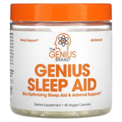 The Genius Brand, Genious Sleep Aid, 40 растительных капсул / Снотворные | Аптека | V4.Ru: Маркетплейс