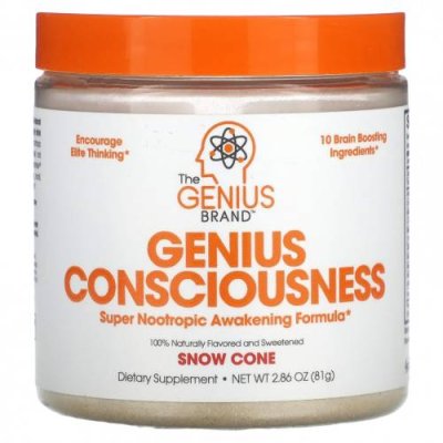 The Genius Brand, Genius Consciousness, снежный конус, 81 г (2,86 унции) / Деятельность мозга | Аптека | V4.Ru: Маркетплейс