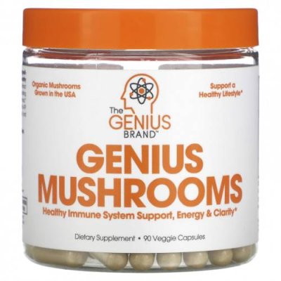 The Genius Brand, Genius Mushrooms, 90 растительных капсул / Грибные смеси | Аптека | V4.Ru: Маркетплейс