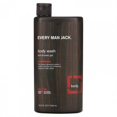 Every Man Jack, Гель для душа и геля для душа, кедр, 500 мл (16,9 жидк. Унции) / Мужской гель для ванны и душа | Аптека | V4.Ru: Маркетплейс