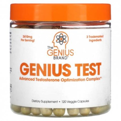 The Genius Brand, Genius Test, улучшенный комплекс для повышения уровня тестостерона, 120 растительных капсул / Тестостерон | Аптека | V4.Ru: Маркетплейс