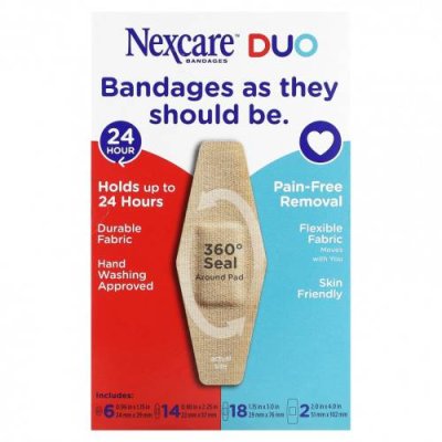 Nexcare, Duo Bandages, 40 разных размеров / Пластыри и бандажи | Аптека | V4.Ru: Маркетплейс