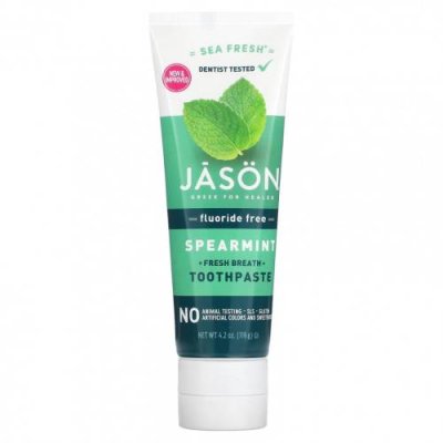 Jason Natural, Sea Fresh, зубная паста для свежести дыхания, без фтора, мята, 119 г (4,2 унции) / Без фтора | Аптека | V4.Ru: Маркетплейс