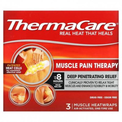 ThermaCare, Muscle Pain Therapy, 3 Muscle Heatwraps / Термотерапия | Аптека | V4.Ru: Маркетплейс