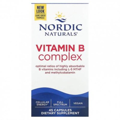 Nordic Naturals, Комплекс витаминов группы B, 45 капсул / Комплекс витаминов группы B | Аптека | V4.Ru: Маркетплейс