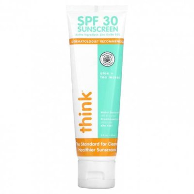 Think, Солнцезащитное средство, SPF 30, алоэ и чайные листья, 89 мл (3 жидк. Унции) / Солнцезащитные средства | Аптека | V4.Ru: Маркетплейс