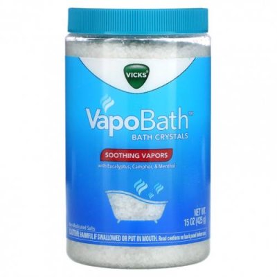 Vicks, VapoBath, кристаллы для ванн, успокаивающие пары, 425 г (15 унций) / Соли для ванны | Аптека | V4.Ru: Маркетплейс