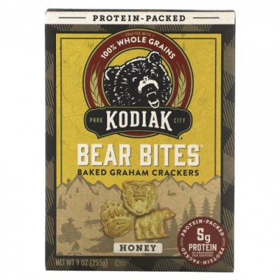 Kodiak Cakes, Bear Bites, запеченные крекеры с медом, 255 г (9 унций) / Крекеры | Аптека | V4.Ru: Маркетплейс