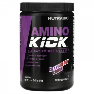 Nutrabio Labs, Amino Kick, Grape Berry Crush, 272 г (0,6 фунта) / Смеси аминокислот | Аптека | V4.Ru: Маркетплейс